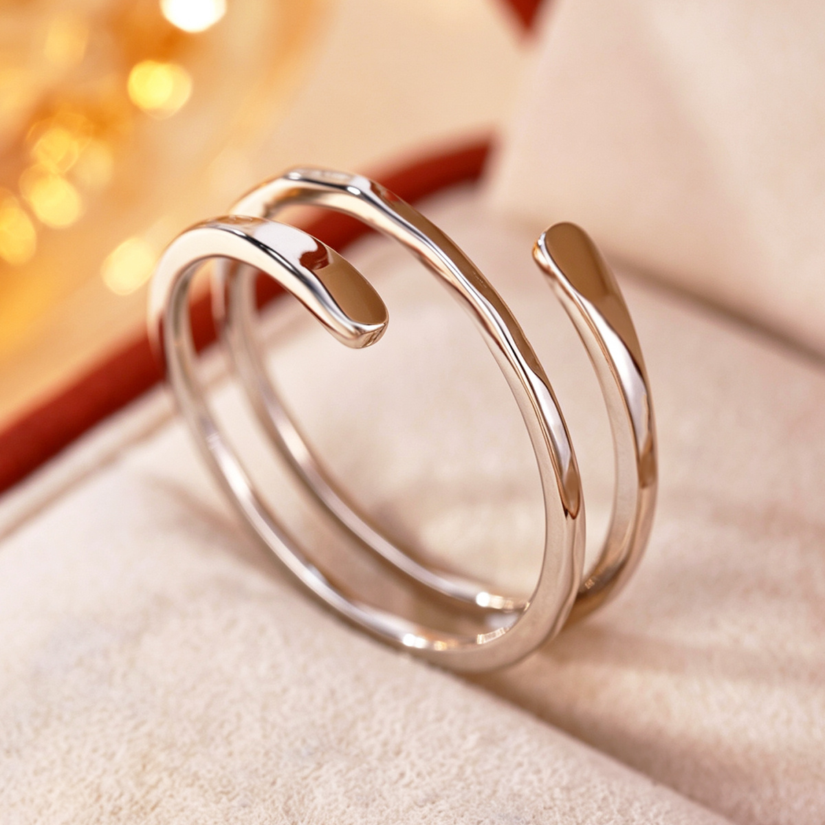 Adjustable Double-Layer Bling Hoop Ring